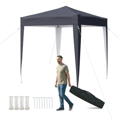Pop Up Gazebo 2X2m/3x3m Easy One Person Setup Instant Outdoor Canopy Folding Garden Gazebo Party Tent