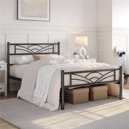 Metal Platform Bed Frame Single Double King – 363kg Heavy Duty, Anti-Slip Slats, Squeak-Free, No Box Spring Needed | 4 Colours | Free UK Delivery