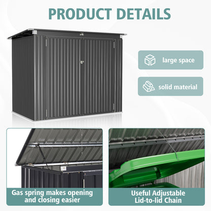 Patio Double-Door Outdoor Storage Shed | Lockable Security | Gas-Spring Lid | Ideal for Tool House, Pet Shelter, & Organizing (Large/Small)