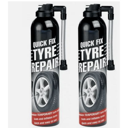 2x Car-Pride Quick Fix Tyre Repair Solution 300ml Emergency Flat Tyre Sealing & Inflation Formula for Cars, Motorcycles & Light Vehicles