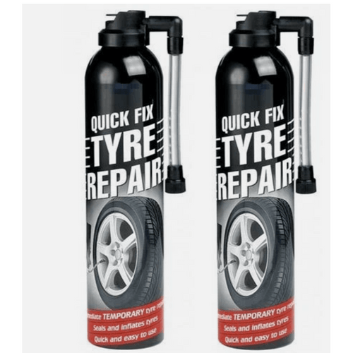 2x Car-Pride Quick Fix Tyre Repair Solution 300ml Emergency Flat Tyre Sealing & Inflation Formula for Cars, Motorcycles & Light Vehicles