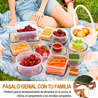 12pcs/24pcs Storage Containers, Available In Five Different Sizes, Made Of Reusable Sealed PP Material With A Buckle Design, Suitable For Storing Fruits, Vegetables, Salads, Pasta, Meats, Bento, Lunches