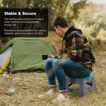 9 Inch Folding Step Stool With Carry Handle & Anti Skid Footpad | Foldable & Collapsible Step Stool