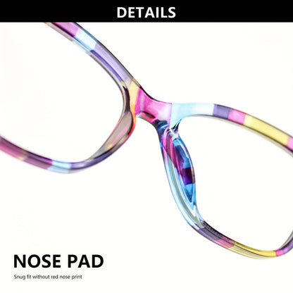3 Pairs of Checkered Color Matching Retro Fashion Reading Glasses, Comfortable to Wear Reading Glasses, with Rice Nails And High-Quality Spring Hinge Design, Christmas Gifts