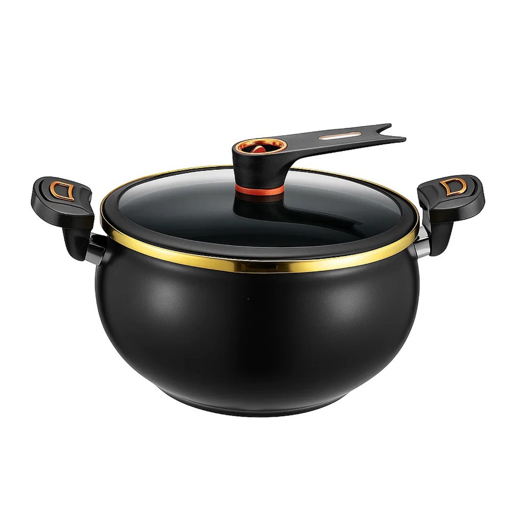 Large Capacity 8L Stew Pot with Lock Lid, Stock Pot for Braising, Soups, Stews, and Bread Baking, Induction Compatible, Oven & Stovetop Safe Kitchen Serving Essential