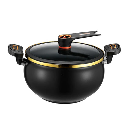 Large Capacity 8L Stew Pot with Lock Lid, Stock Pot for Braising, Soups, Stews, and Bread Baking, Induction Compatible, Oven & Stovetop Safe Kitchen Serving Essential