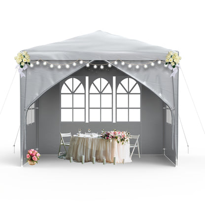 Garden Gazebo, Party Tent with 4 Removable Side Panels, Sun And UV Protection, Suitable for Outdoor Parties, Weddings, Garden Parties, Picnics, 3X3 Meters