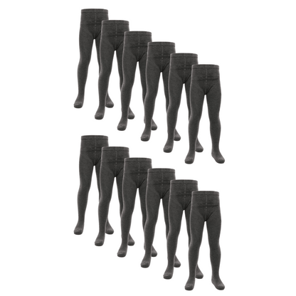 3 / 6 / 12 Pack Girls Tights for School and Everyday Wear 3-12 Years, Comfortable, Stretchy, Breathable Tights for Girls in Black Grey School Tights