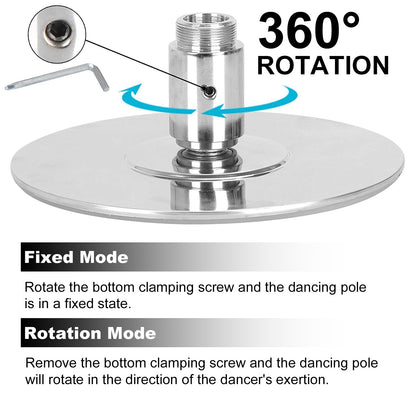 GartistGo Adjustable Height Reinforced Rotating Dance Fitness Pole