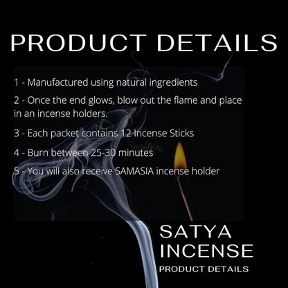 12 X Satya Incense Sticks Nag Champa 15G Genuine Assorted Mixed Random Scents