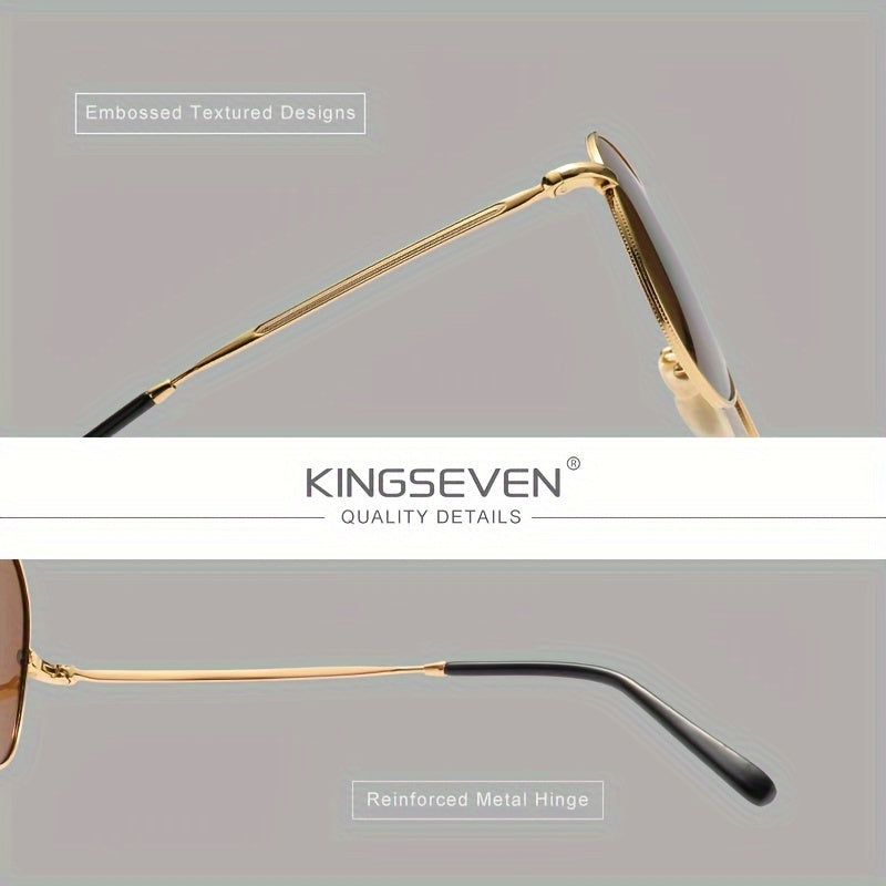Kingseven Classic Pilot Polarized for Men And Women Fashion Unisex Style Eyewear for Activities, Parties, And Photography Props