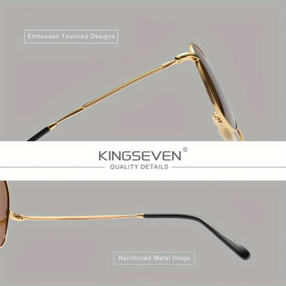 Kingseven Classic Pilot Polarized for Men And Women Fashion Unisex Style Eyewear for Activities, Parties, And Photography Props