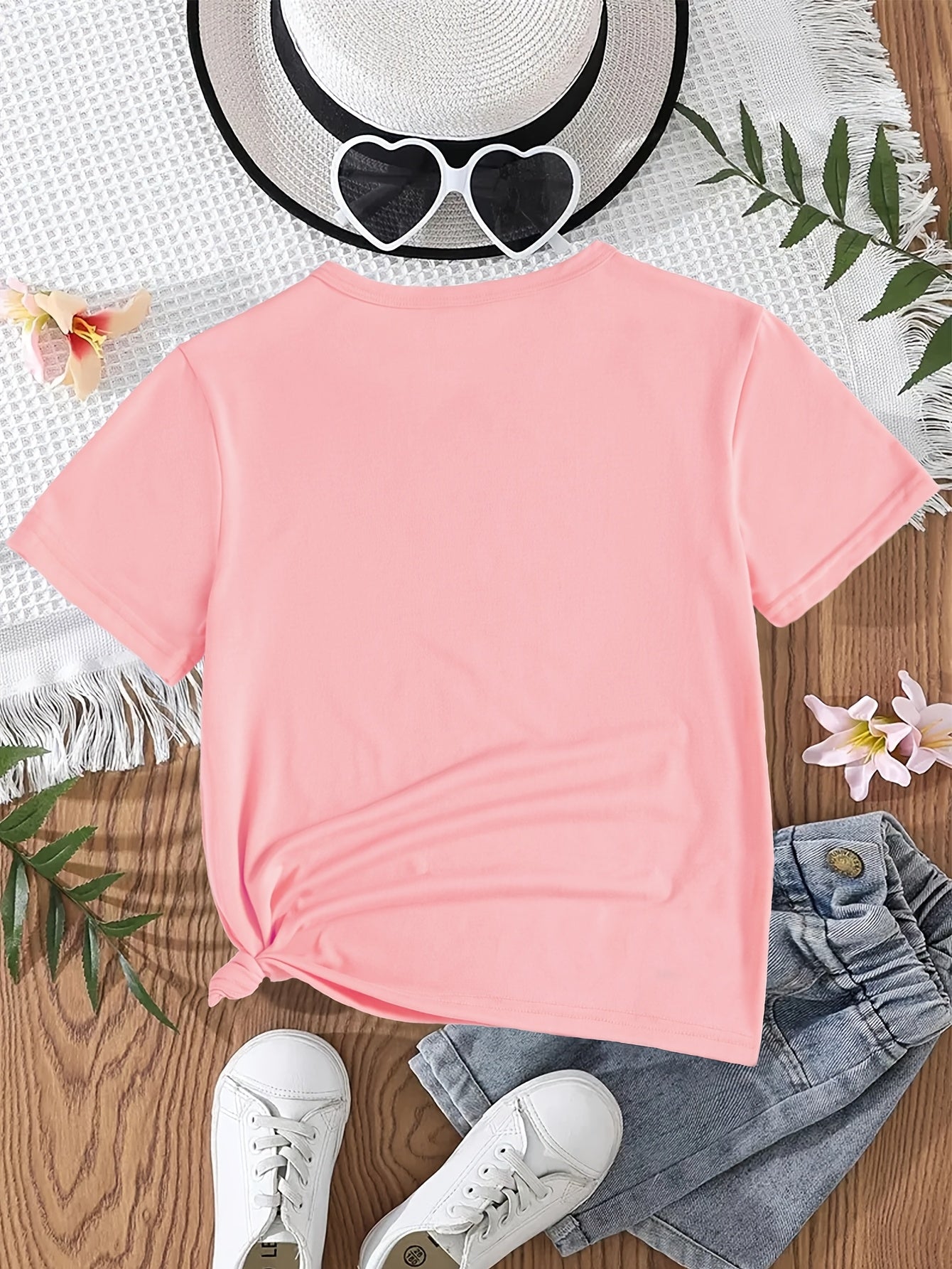 Girl Sunshine MIXED with a LITTLE Hurricane Simple Letter Print Short Sleeve Casual Versatile T-shirt