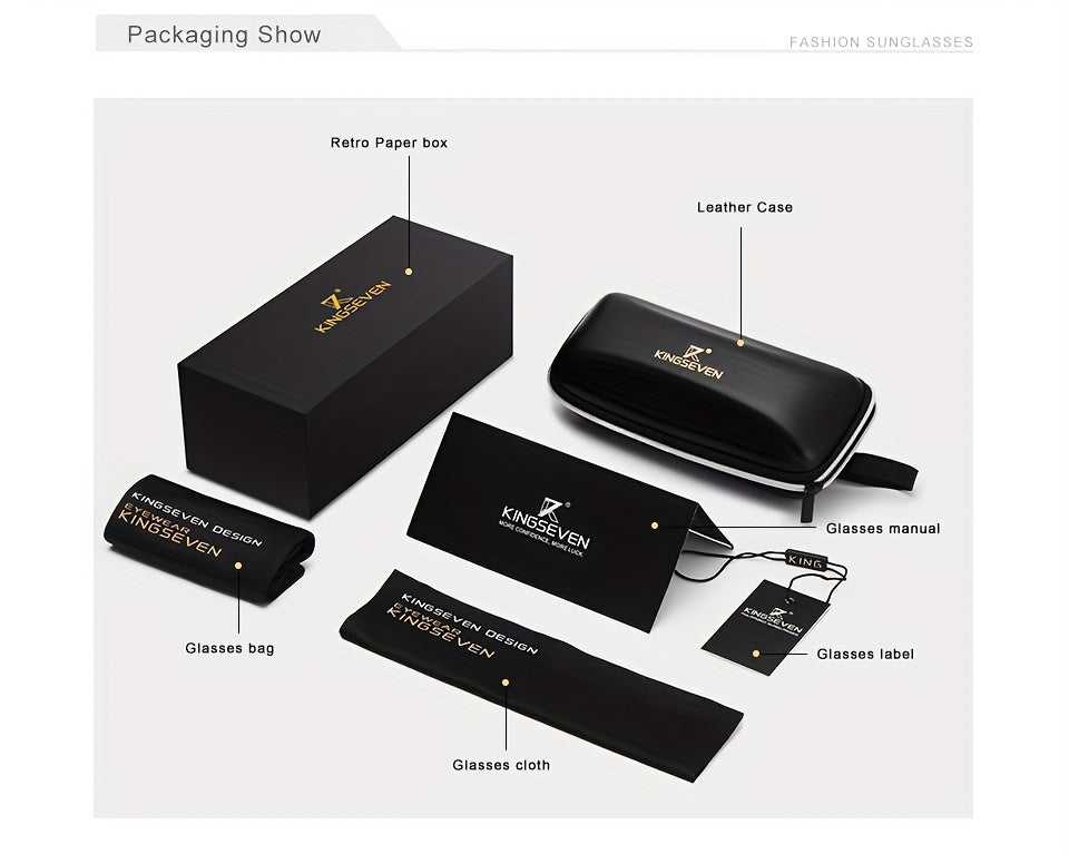KINGSEVEN Brand Design Classic Square Frame Polarized Glasses for Men Women Driving Eyewear