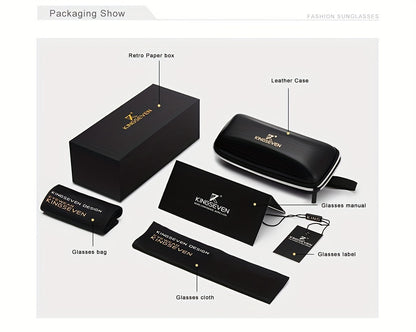 KINGSEVEN Brand Design Classic Square Frame Polarized Glasses for Men Women Driving Eyewear