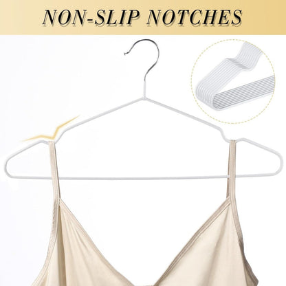 Metal Clothes Hangers 20 Pack Heavy Duty Non-Slip Rubber Coated Slim Space Saving Wardrobe Hangers for Coats Shirts Trousers