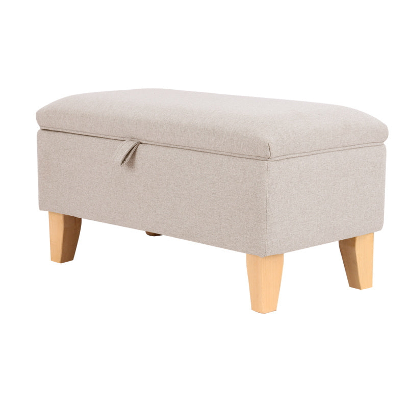 Linen Padded Storage Stool Ottoman Storage Box Footstool Living Room Bedroom Hallway Shoe Stool Footrest