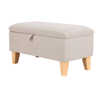 Linen Padded Storage Stool Ottoman Storage Box Footstool Living Room Bedroom Hallway Shoe Stool Footrest