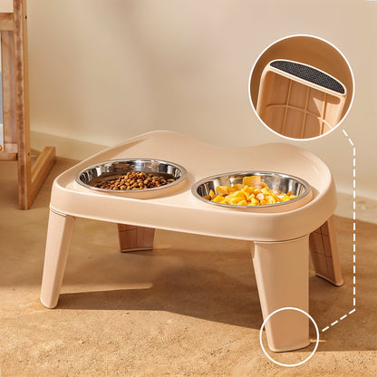 Raised Dog Feeding Station with 2 Stainless Steel Bowls – Adjustable Height Elevated Dog Bowl Stand, Non-Slip Base, Ideal for Large Dogs & Joint Support