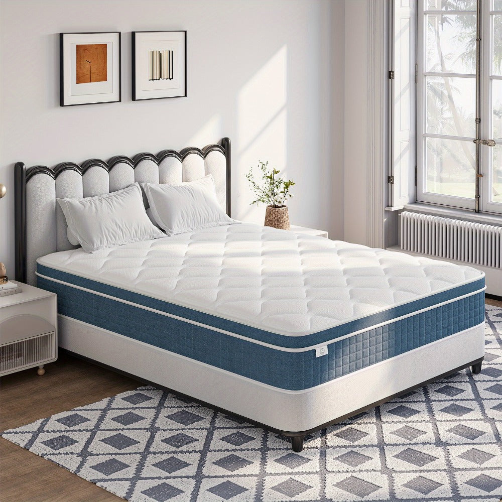 Hybrid Pocket Spring Memory Foam Mattress 25cm 7 Zone Support Orthopaedic Euro Top Hypoallergenic CertiPUR-US Foam Rolled Mattress in a Box All UK Sizes