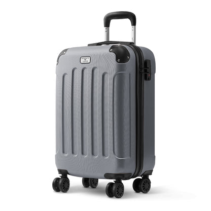 LUGG 55x35x23cm Skywander Lightweight Travel Cabin Bag Carry On Approved Suitcase ABS Shell Protection Water Resistant & Safe Locking System Easyjet Overhead Compliant (20inch)