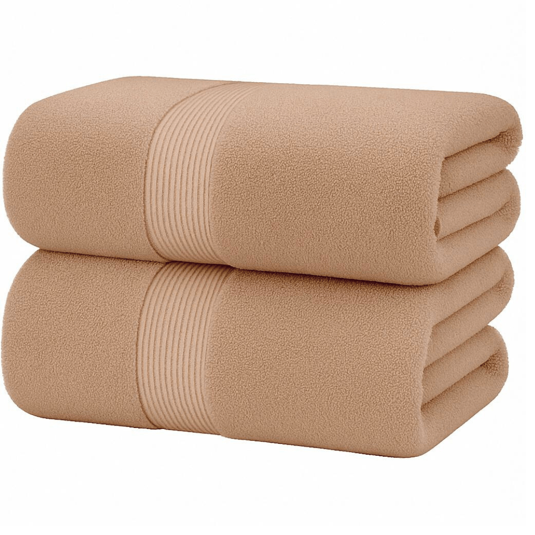 Pack of 2 Cotton Bath Sheets (75×145 cm), Soft, Absorbent & Machine Washable, Ideal for Bathroom, Gym or Daily Use