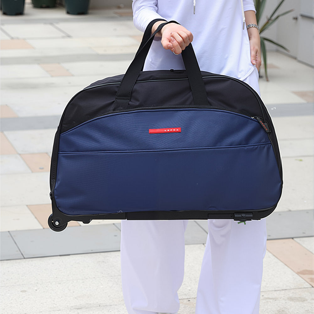 Large Capacity Rolling Travel Bag with Wheels, Lightweight Foldable Luggage Duffel for Weekend Getaways, Business Trips, and Airport Travel, Spacious Carry - on Tote for Packing Essentials