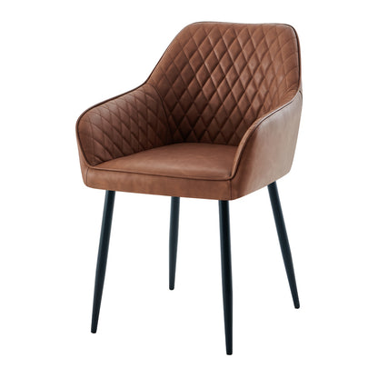 Velvet Dining Chairs with Armrests & Black Metal Legs, Upholstered Armchair 120kg Capacity 43x55x81cm, Set of 1 2 4 or 6 for Dining Room Kitchen Living Room