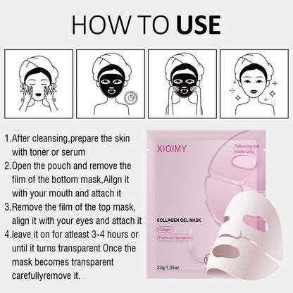 8pcs Collagen Nicotinamide Moisturizing Facial Mask Can Make Skin Feel Soft, Moist, Transparent, Powerfully Moisturizing, And Give Skin Luster. It Is Applicable to All Skin Types, Collagen Facial Mask, Nicotinamide Facial Mask