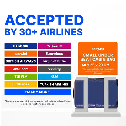1611 RYANAIR UNDERSEAT CABIN TROLLEY CASE 40 X 25 X 20 CM DETACHABLE WHEELS