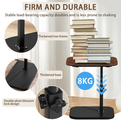Multifunctional Height Adjustable Table with Wheels, Adjustable Height Flip-Top Side Table with 360 degree rotation,Height Adjustable Sofa Side Table for Coffee & Office Use,Ideal for Sofa End Table for Living Room, Bedroom, Game Room,Indoor/Outdoor Leisu