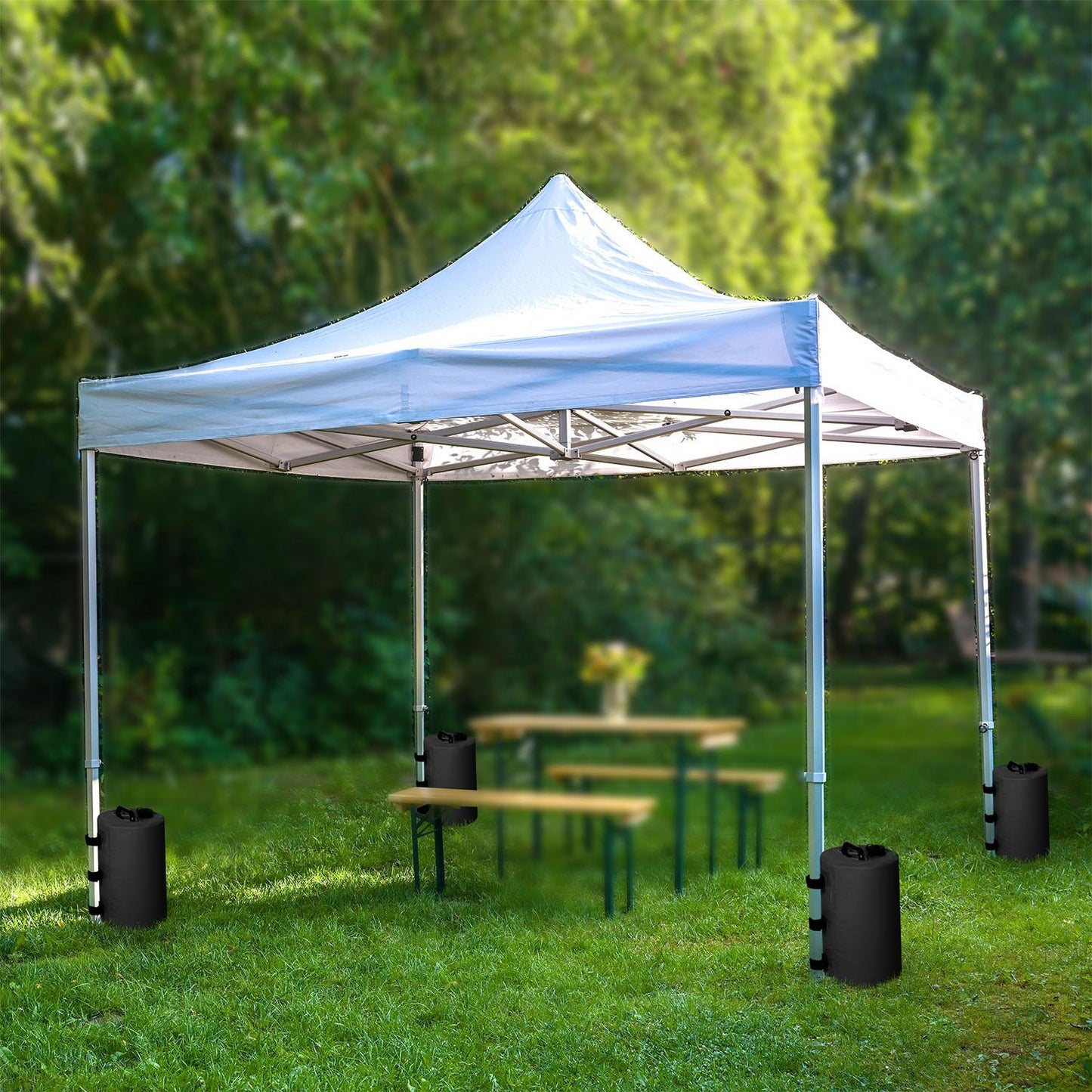 4 Pack Gazebo Water Weights Bags, 10L Durable Windproof and Portable Weights for Outdoor Tents, Canopies, Shelters, Easy to Fill Sand or Water Weights for Stability, Heavy Duty Weight Bags for Gazebos, Camping, Patios, Event Shelters, Weather Resistant An