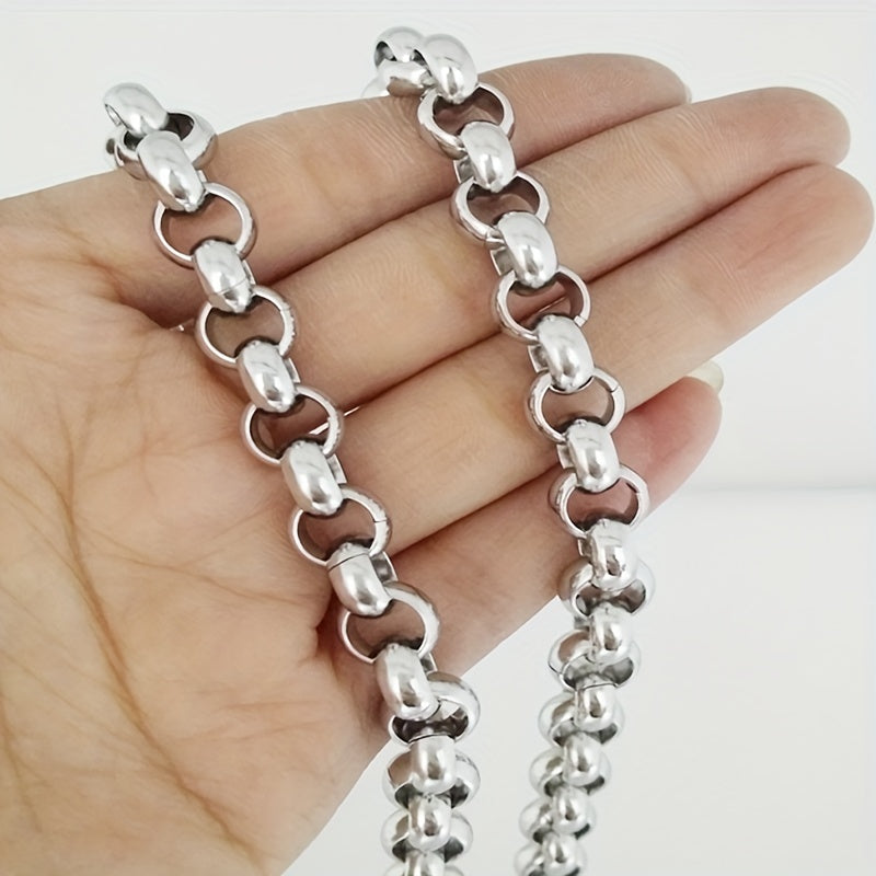 8MM Hot Selling 316L 316L 316L Stainless Steel Silvery Grey/Golden Handmade Hollow Round Chain Men'S And Women'S Necklace