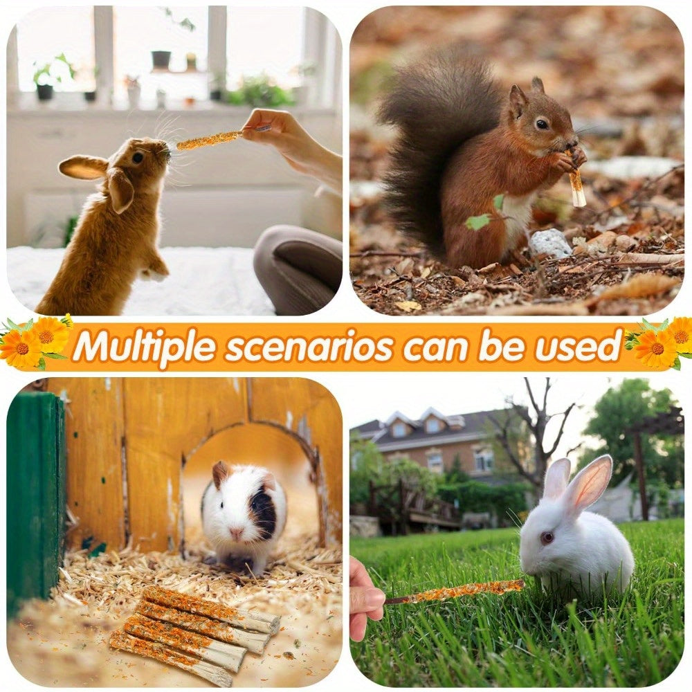 [Natural Rabbit Chew Toys] Rabbit Apple Wooden Sticks, Natural Rabbit Chew Toys, Small Animal Wooden Teething, Small Pet Cage Flower Decoration, Hamster, Chinchilla Squirrel Rabbit Guinea Pig Small Pet Apple Chew Stick