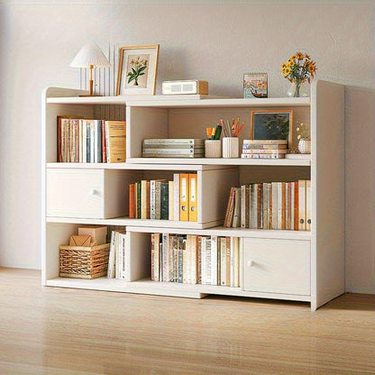 Multi-layer Desktop Storage Rack, Dormitory Office Cosmetic Stationery Book Storage And Bookcase Finishing Rack, Expandable Bookshelf, Space Saving, Backless