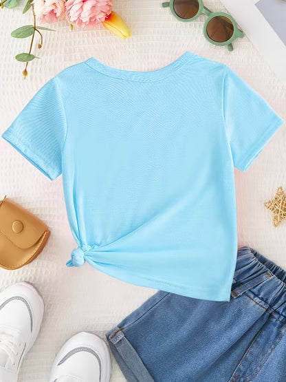 Girl Sunshine MIXED with a LITTLE Hurricane Simple Letter Print Short Sleeve Casual Versatile T-shirt
