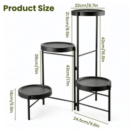 Metal Plant Stand with - Floor-Standing Indoor/Outdoor Shelf, Layered Flower Pot Display for Succulents, Herbs, Potted Plants - Sturdy Iron Shelf with - for Living Room, Balcony, - Modern & traditional Decor, -Free