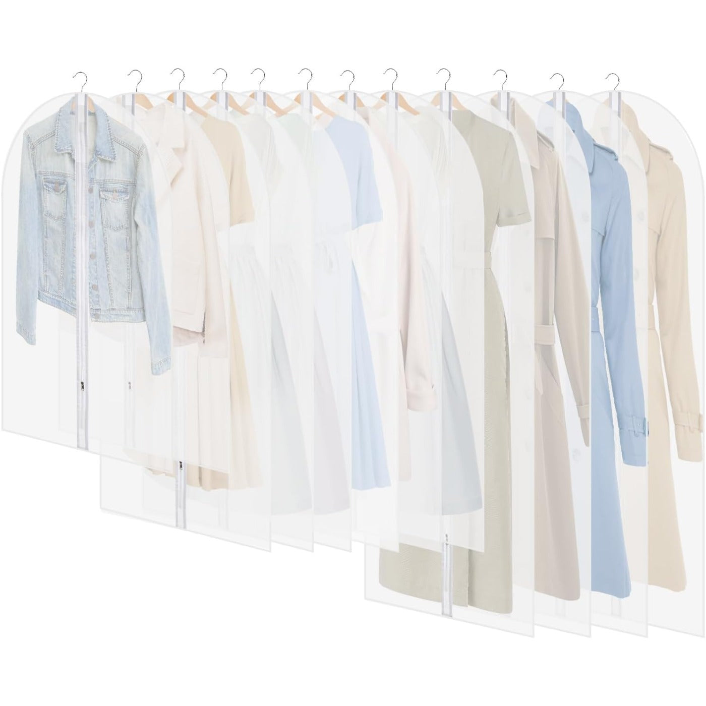 12 Pack Dress Bags Garment Bags Clothes Bags with Zipper