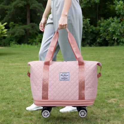 Travel Bag, Multifunctional Luggage Bag, Expandable Luggage Suitcase, Carry on Bag, Rolling Duffle Bag with Detachable Wheels, Travel Essentials Bag, Large Capacity with Zipper Closure, Ideal for Fitness, Yoga, and Everyday