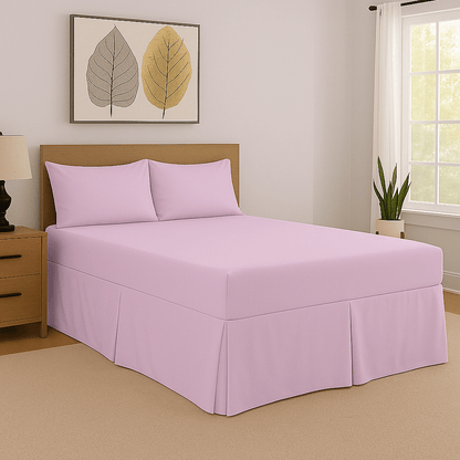 Base Valance Sheets Easy Care Plain Box Pleated Platform Bed Sheets in All Size