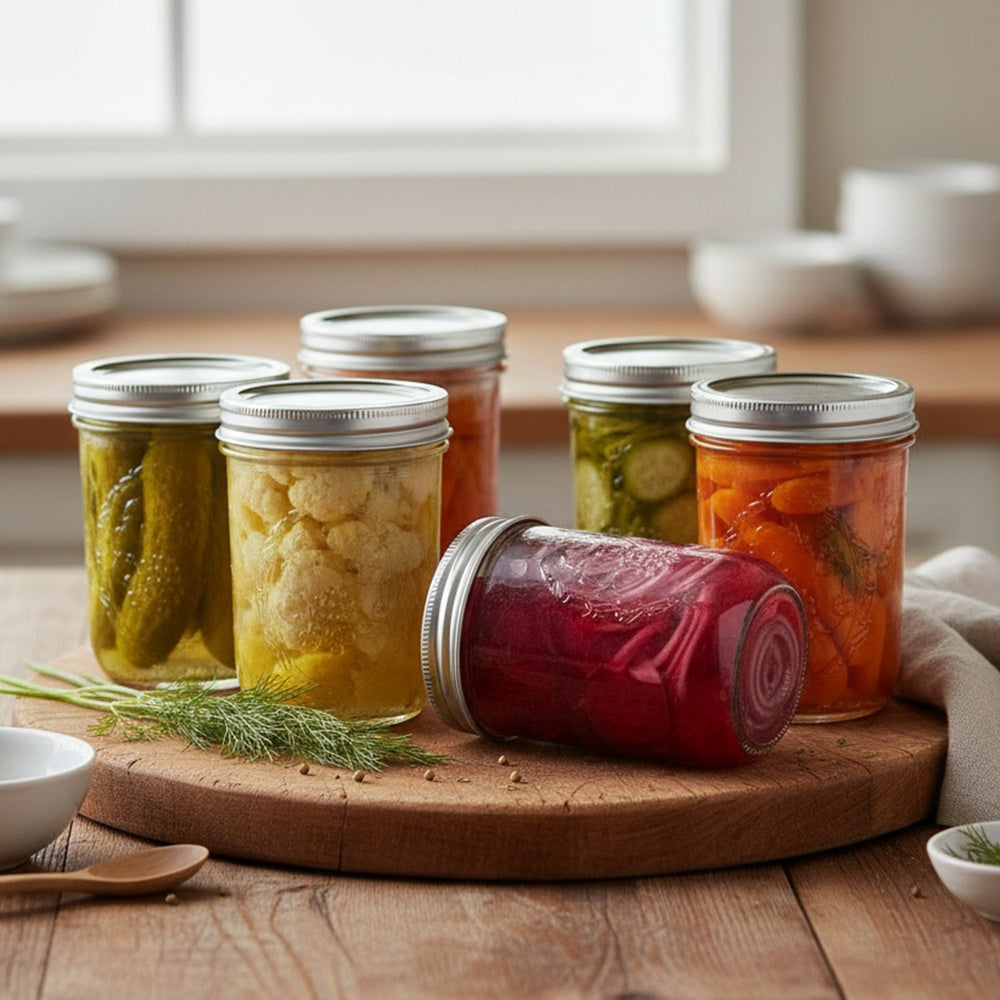 Round Wide-Mouth Mason Jar, Glass Sealed Jar with Lid, 550ml (18.6oz) Large Capacity Storage Container, Perfect for Canning, Juices, and Jams