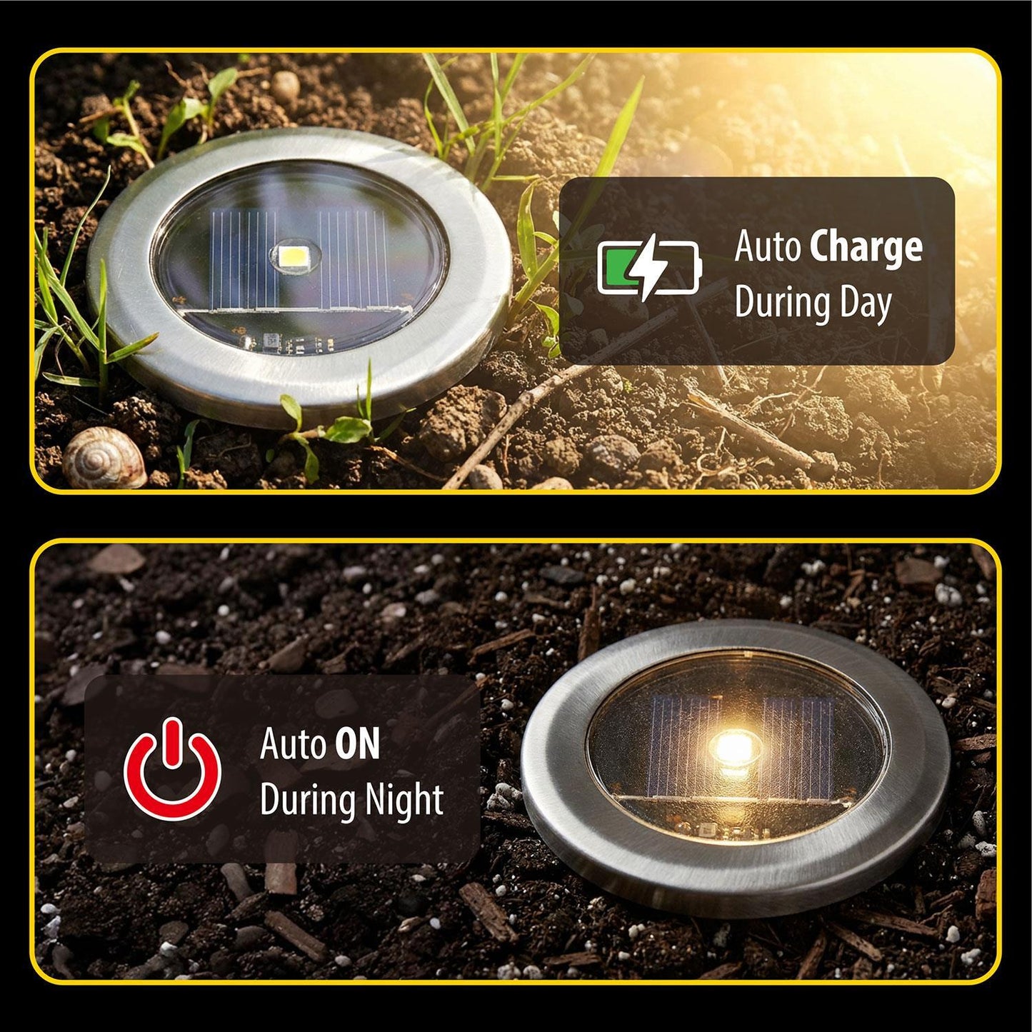 Taylor & Brown 8 Pack Solar Decking Lights Outdoor Garden Stainless Steel Solar Powered Ground Disk Lights Lamp Bright White Deck Landscape Pathway Lighting, Solar Outdoor Lights