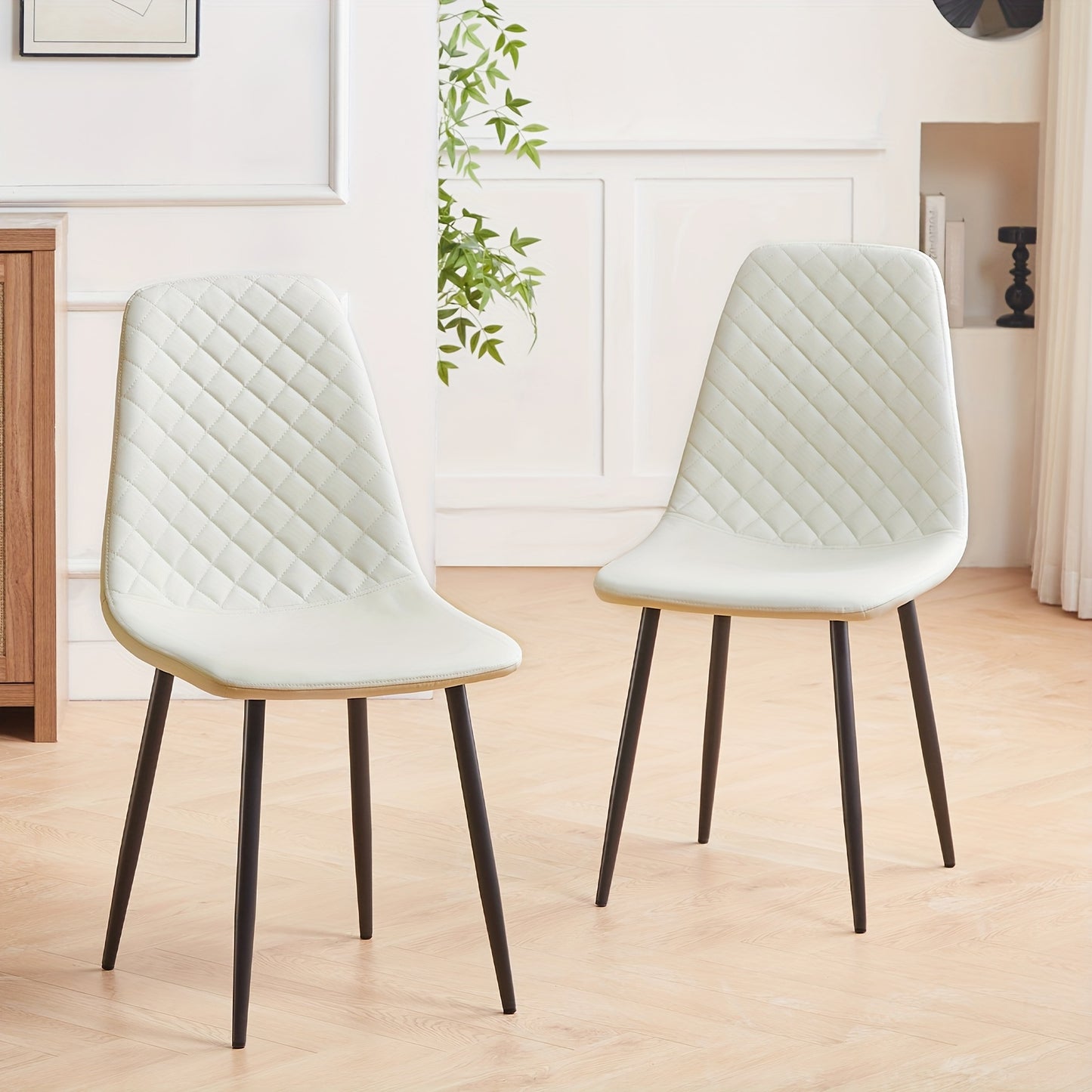 Velvet Dining Chairs Set of 2 or 4 – Upholstered Fabric Seat with Metal Legs, 40x44.5x84cm, 120kg Capacity, Modern Dining Room & Living Room Side Chairs, 16 Colours