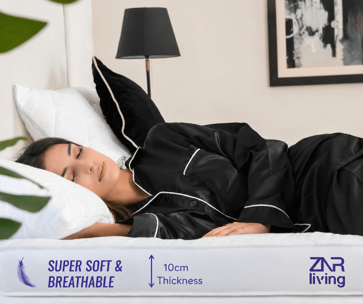 Supersoft 10cm Mattress Topper with Elasticated Corner Straps – 4 Inch Thick Soft Fill Bed Topper | Single, Double, King & Super King | White