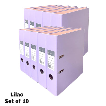 10 x A4 Lever Arch Files, Folders - Office Folder, Back To School Files 10 Pack Lever Arch Folder - Stationary Document Storage