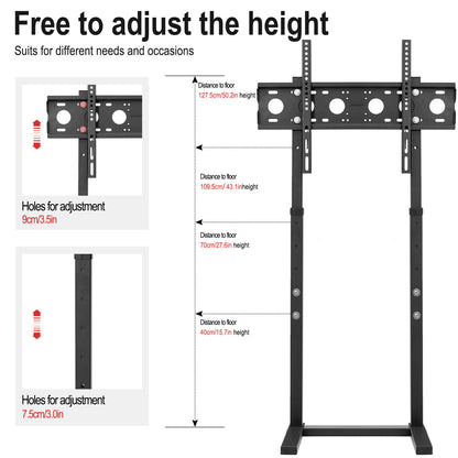 Extra Large Floor TV Stand, TV Mount Adjustable Height Free Standing for 32”-65” LED LCD Home Office