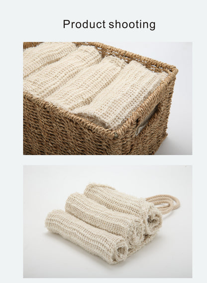Exfoliating Back Scrubber with Dual-Sided Handles for Deep Skin Cleansing and Massage, Linen Blend Loofah Towel, Strong Back Scratcher for Itch Relief and Skin Cleansing, Special Offer, Fast Super Foaming, One Size Fits All, Unisex