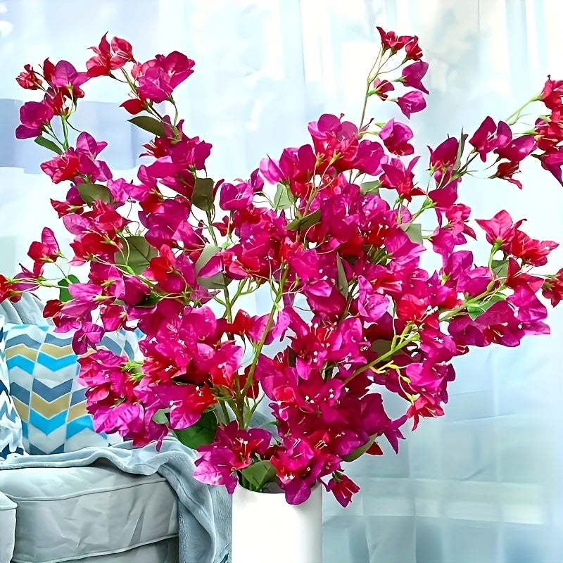 10pcs Artificial Bougainvillea Vines - Plastic Faux Flower Garland for Home, Wedding, Garden Decor, Perfect for Easter, Thanksgiving, Valentine's Day - No Pot Included