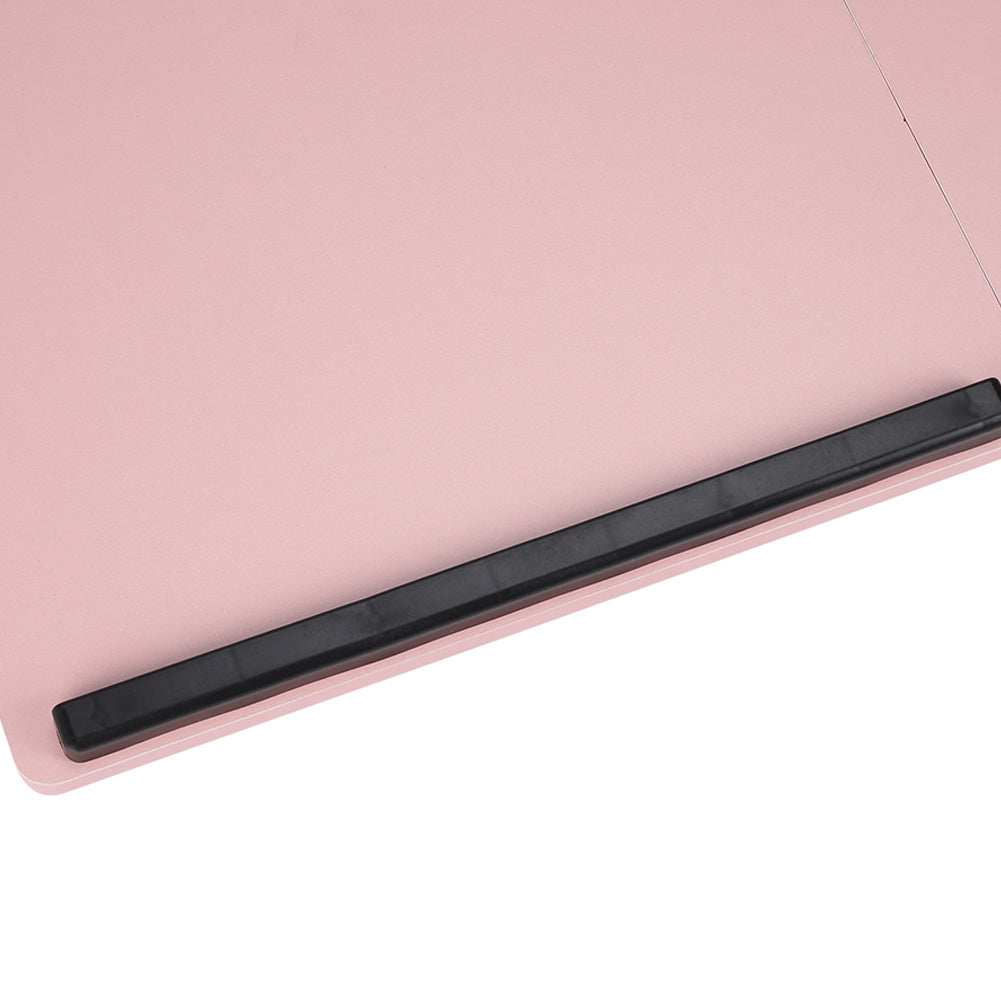Adjustable Lap Desk Foldable Bed Table with Cup Holder - Portable Laptop Stand Breakfast Tray for Bed Sofa Couch Pink