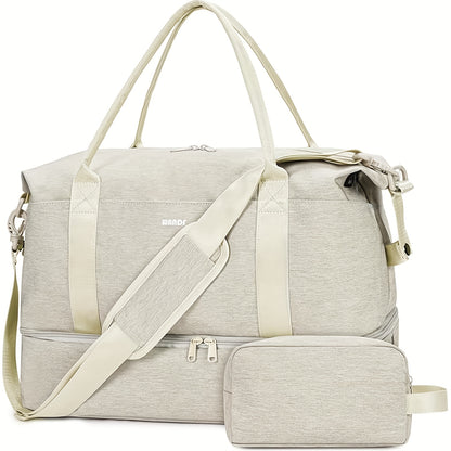 Cabin Bag 45x36x20 for Airlines Underseat Travel Bag with With Shoes Compartment Extra Shoe Bag & Toiletry Pouch Carry On Hand Luggage Weekender Bag for Women And Men, Travel Essentials Luggage Sets for Family Trips